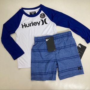 Hurley long sleeve top shorts set UPF 50+